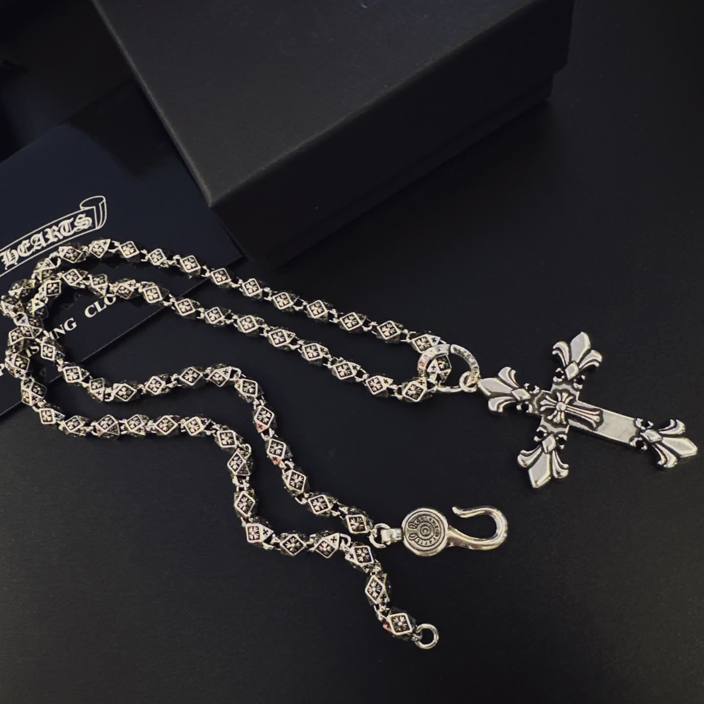 Chrome Hearts Silver Cross Pendant Necklace